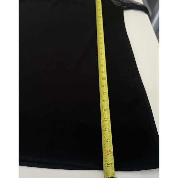 Neb & Girl Dress Womens Medium Shift Black Mesh Bell Sleeves Classic Sheer Panel - Picture 9 of 10